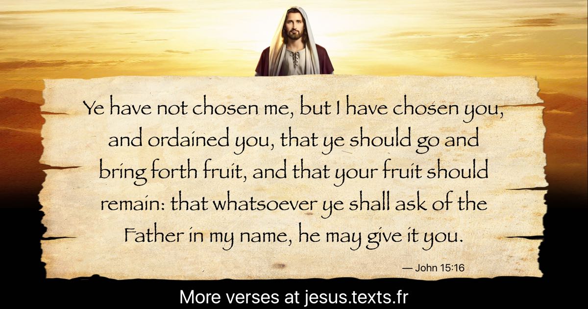 A Quote From Jesus Christ “ye Have Not Chosen Me But I Have Chosen