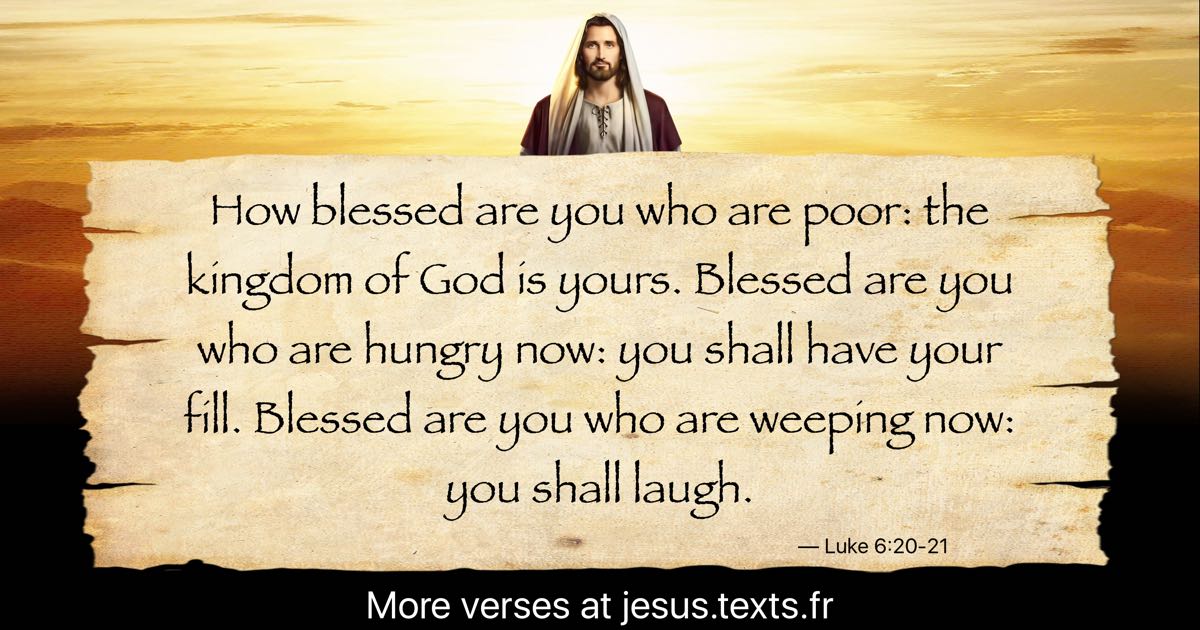A quote from Modern Jesus: “How blessed are you who are poor:”